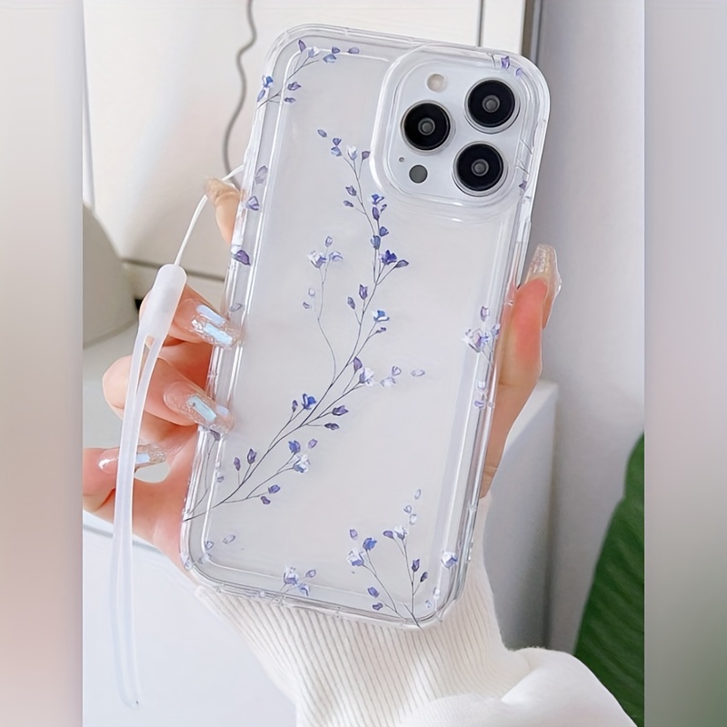 retro floral clear phone case lanyard air cushion drop - Temu retro floral clear phone case lanyard air cushion drop - Temu