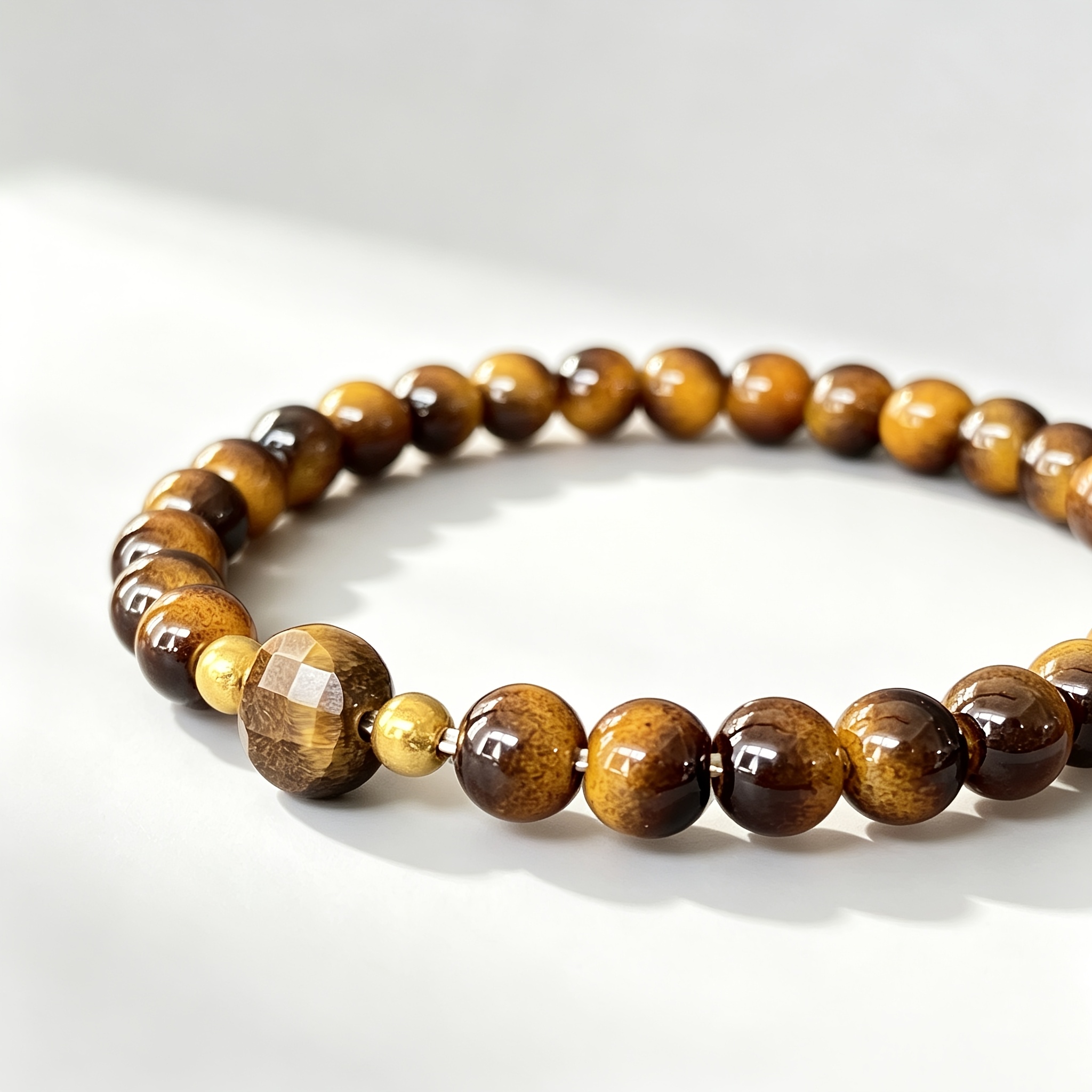 Natural Tiger Eye Stone Bracelet, Wealth Attraction