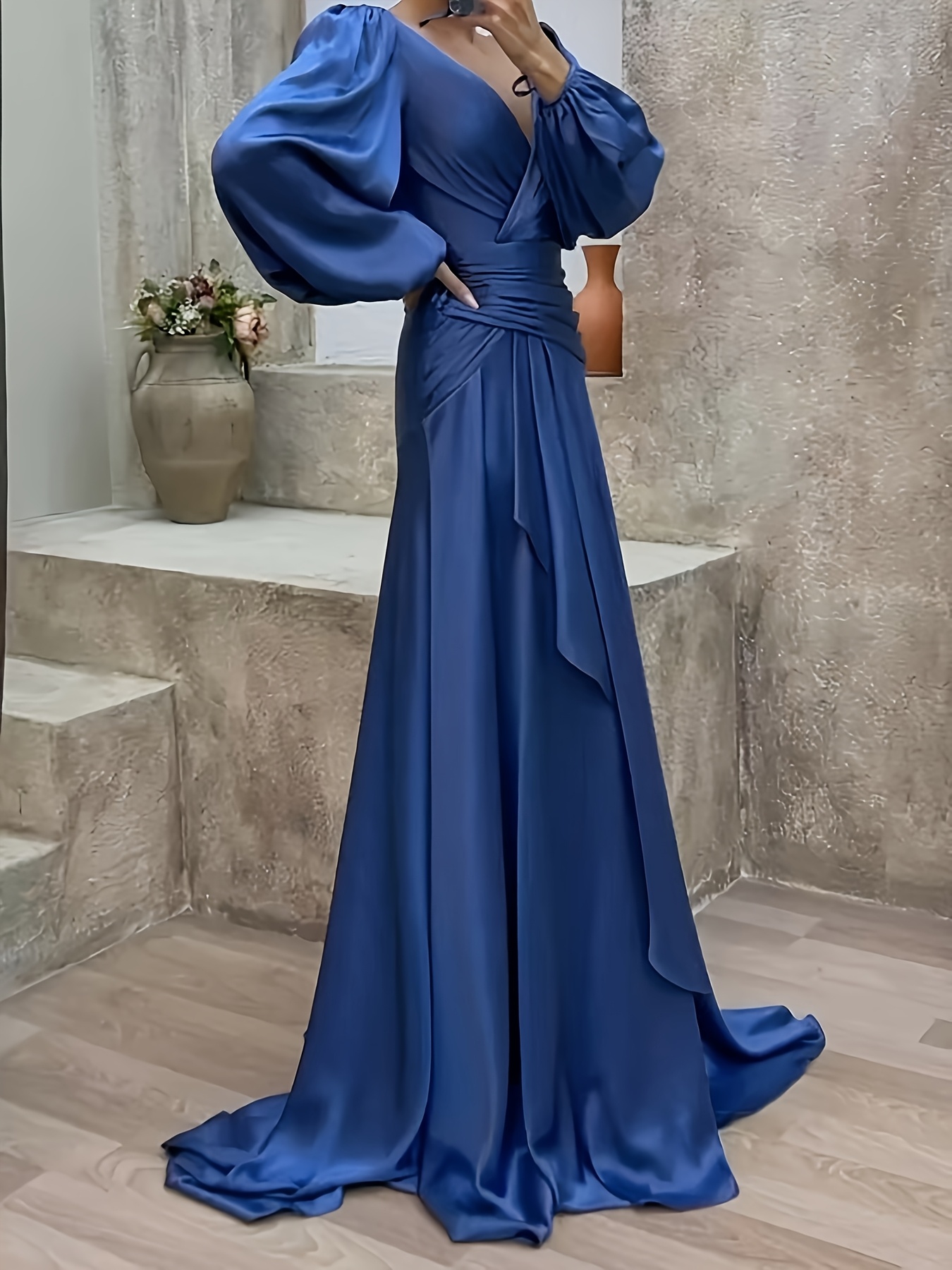 wedding dress with long sleeves and lace Long-Sleeve Lace Fit-and-Flare Mermaid Wedding Dress with Illusion Back & Chapel Train 4 / DRESS+BOLERO+VEIL