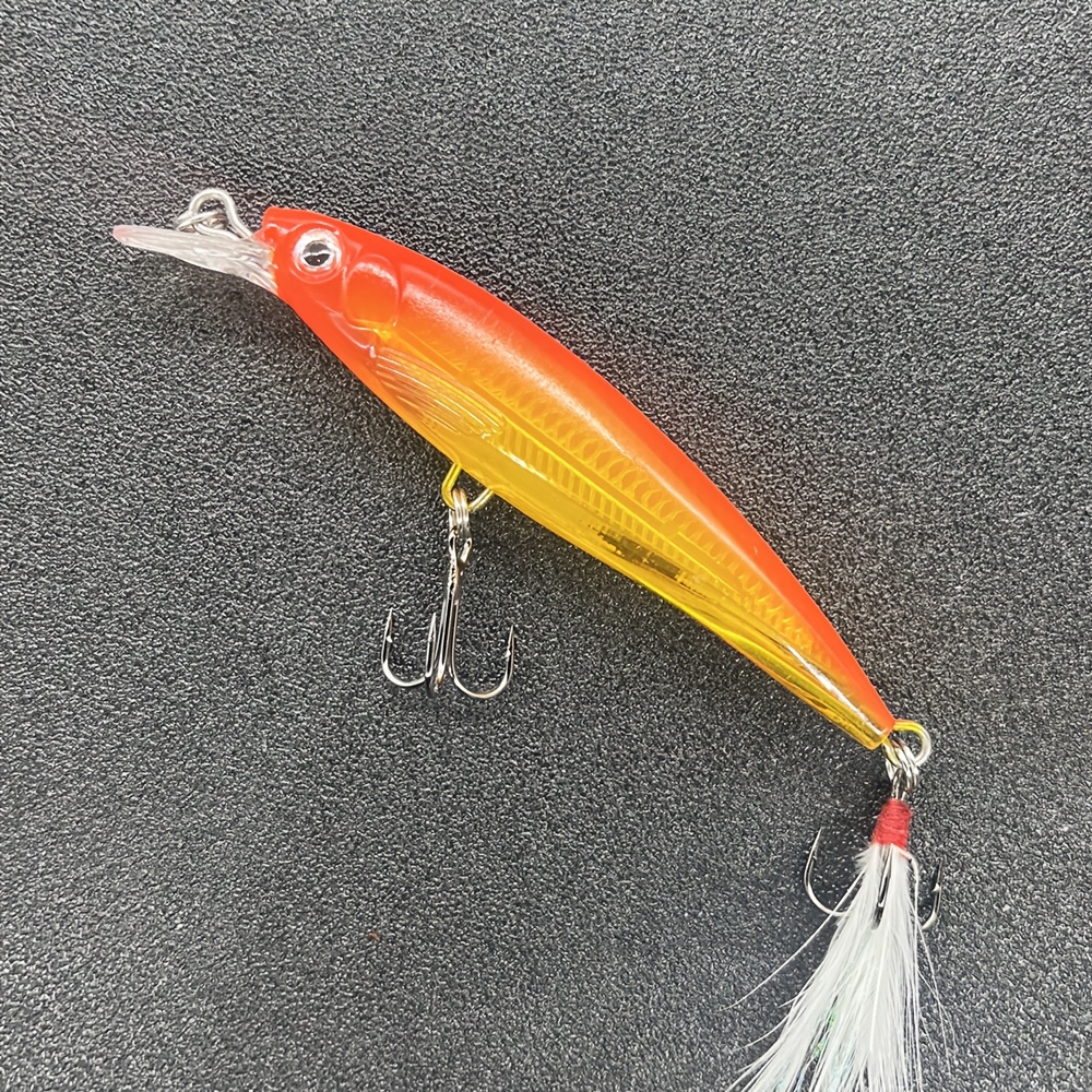 1pc 3d bionic artificial feather hook sinking minnow fishing - Temu