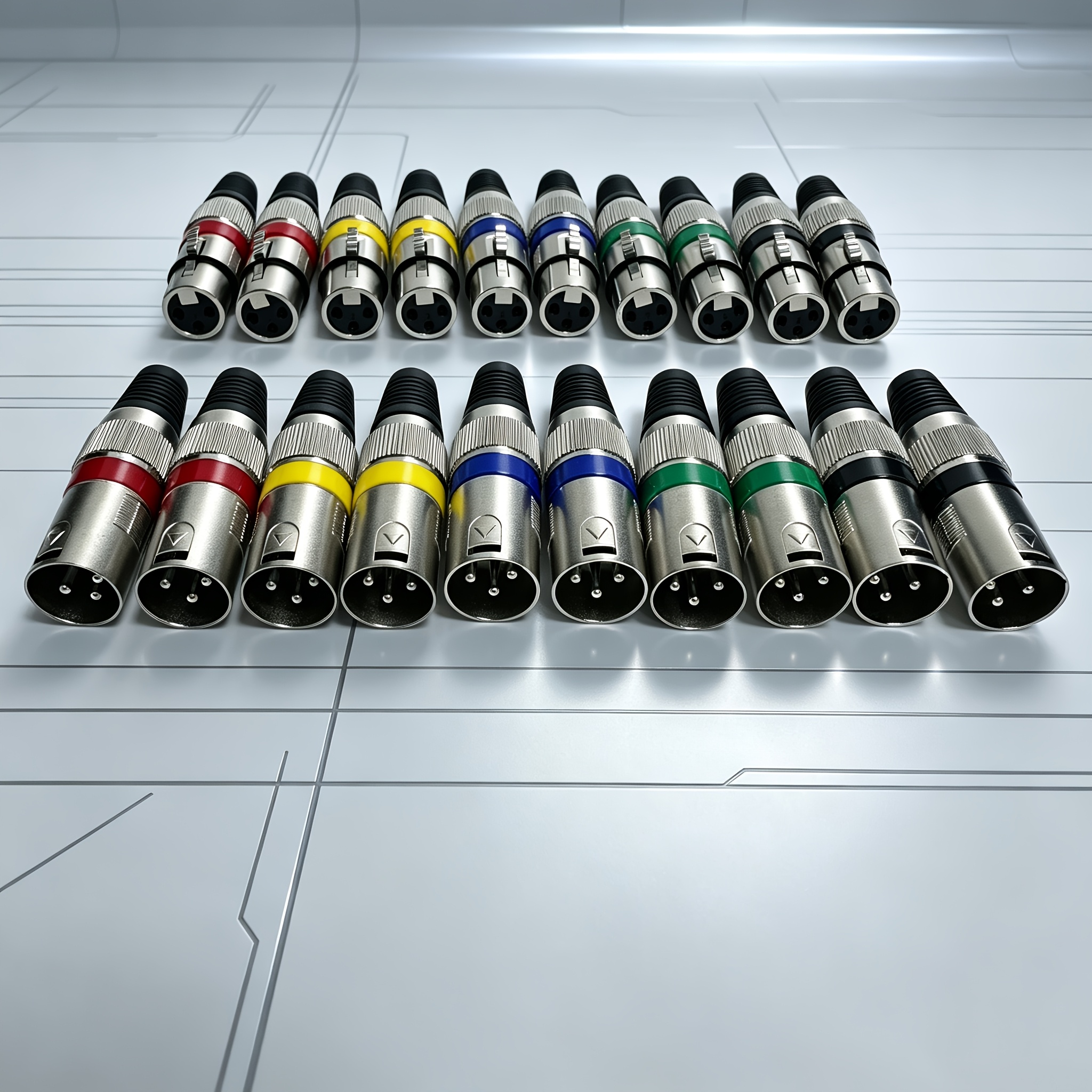 TEMU 10 Pairs Xlr Dmx 3-pin Connectors - Passive Chassis Male And Female Plugs, No Power Supply Required. 20pcs 3-pin Xlr Cable Connectors 3-pin Male
