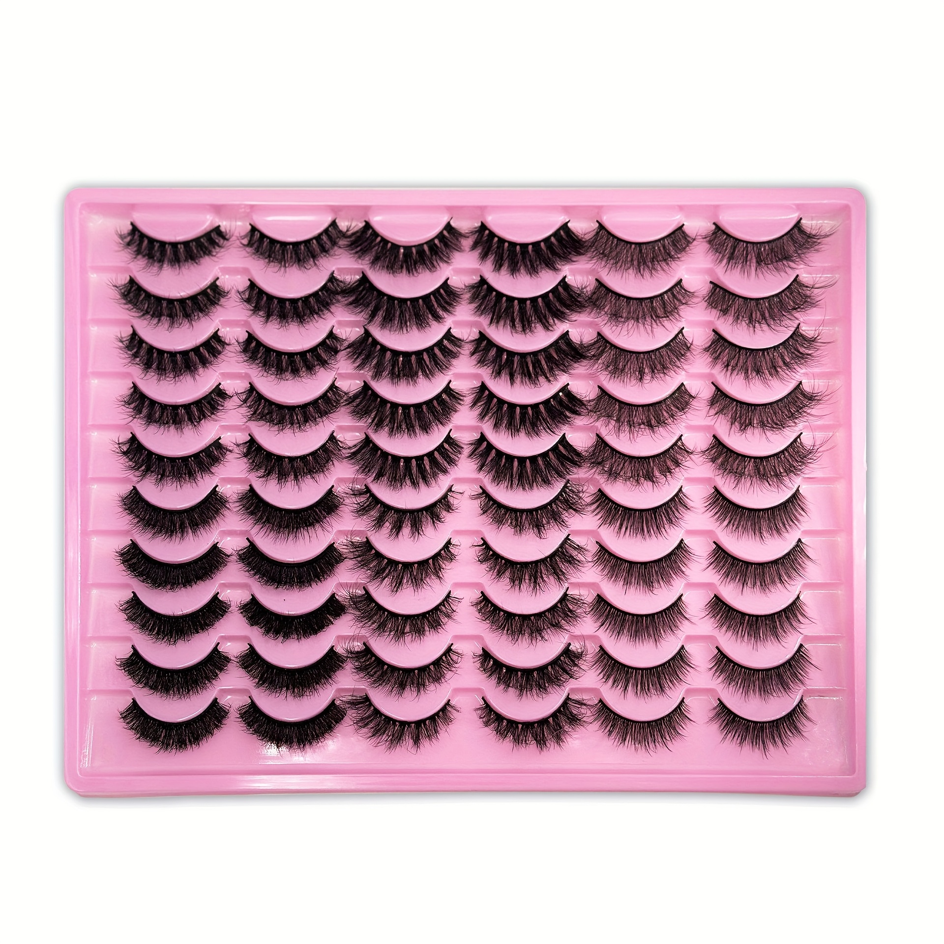 TEMU 30 Pairs Of 5d Fluffy Eyelashes With A D , Featuring Thick Cat-eye Styles, Soft Wispy Designs, And 8d Volume For Makeup Extensions