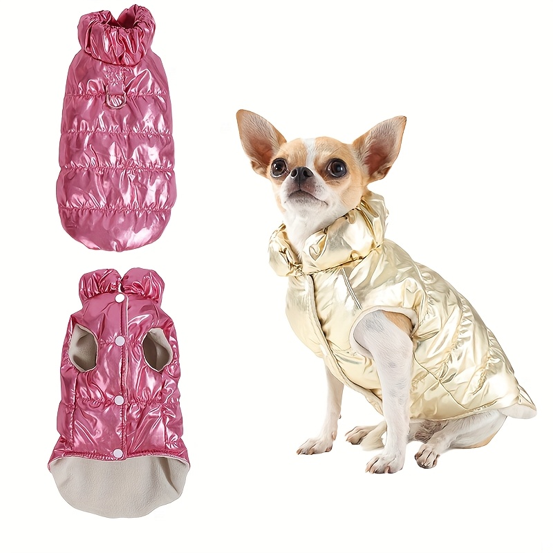 Bequemer und warmer Hunde Mantel fr Herbst und Winter, einfarbige,  leuchtende, verdickte Haustierjacke * fr mittelgroe bis kleine Hunde