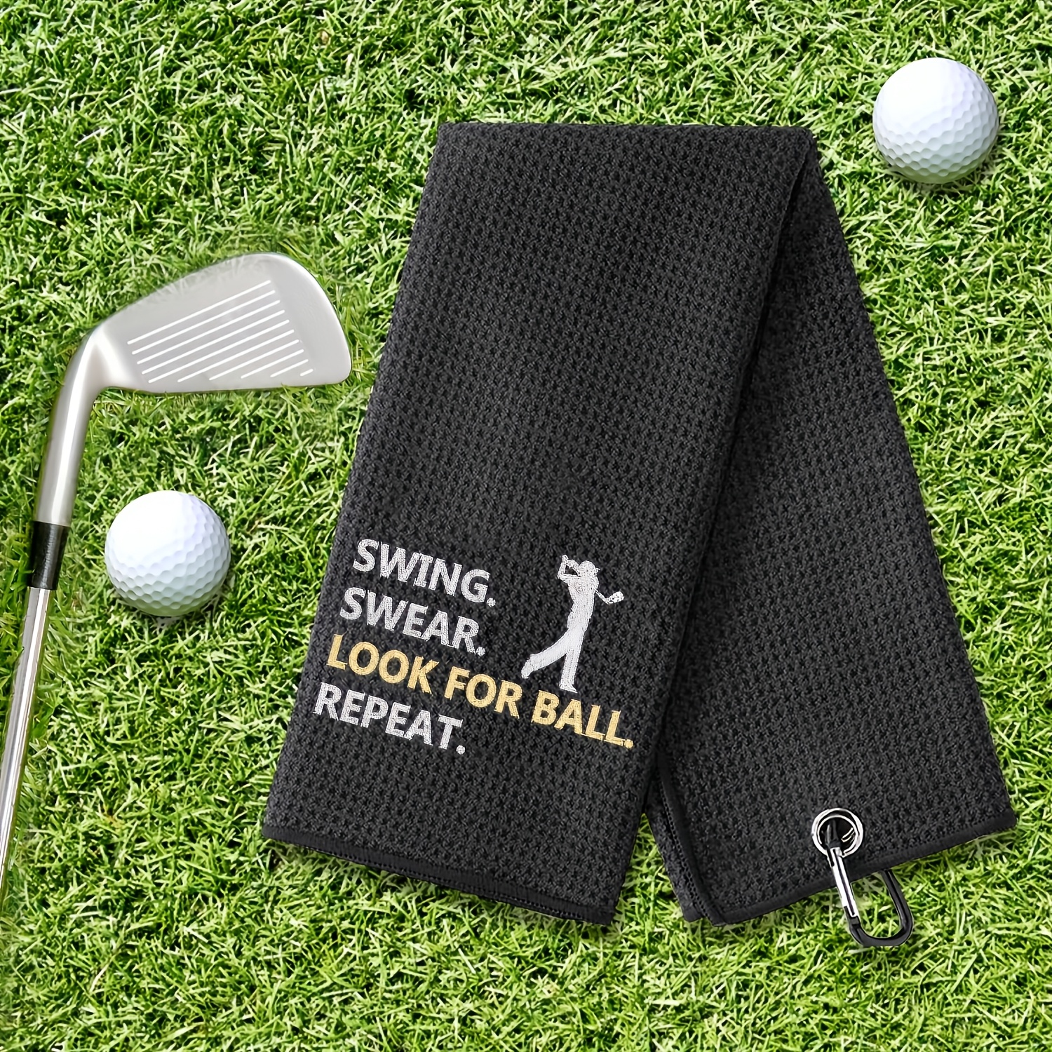 TEMU Premium Golf Towel Suitable For - Machine Washable Multicolor Golf Gift With Suitable For , For Husband, Boyfriend, Dad - Golf Course For