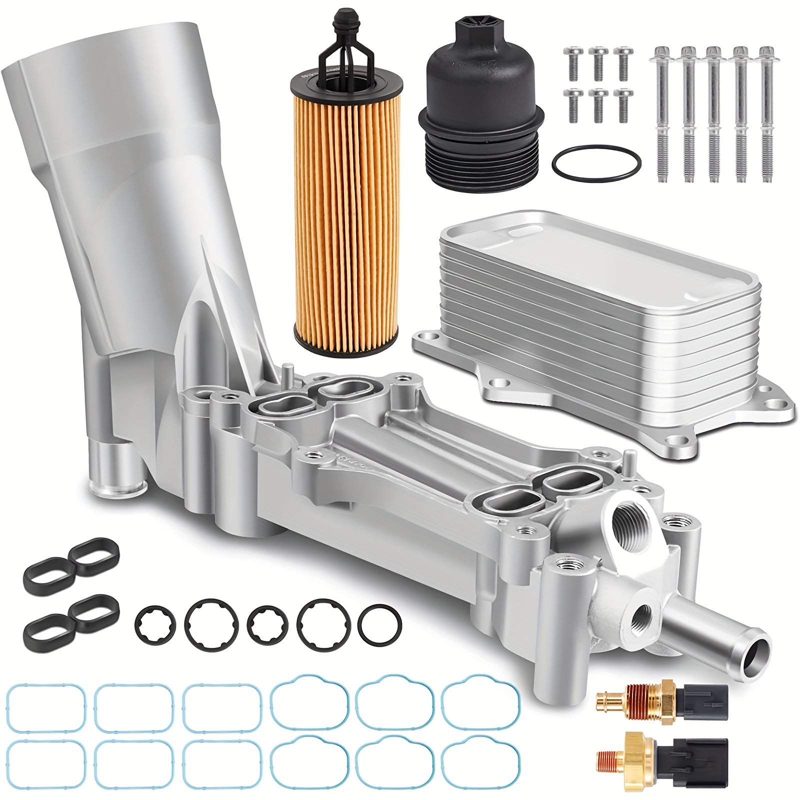 TEMU 926-959 Upgraded Aluminum Engine Oil Filter Housing Kit With Oil Cooler Sensors And Gaskets For 2011-2016 For 200 300 For Charger Journey For Wrangler For Promaster 3.6l