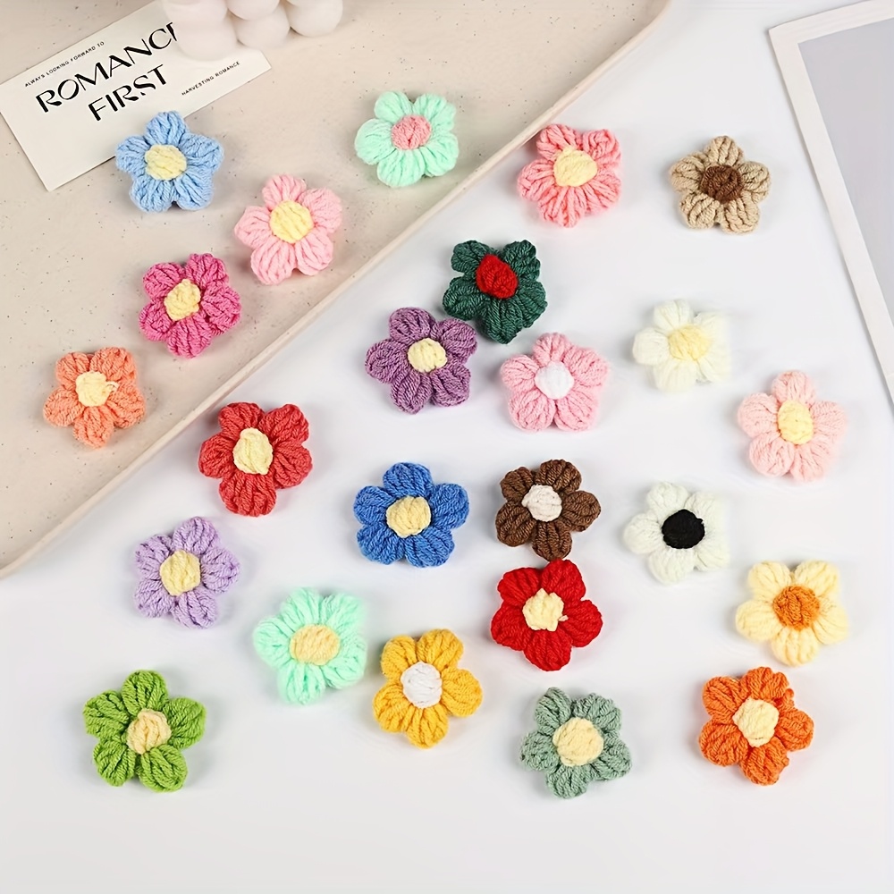 50 Pezzi Toppe A Fiore All'Uncinetto QUARKZMAN - Applicazioni Floreali In Cotone, 4-4,5 Cm, Per Cucito Fai Da Te E Decorazioni - 2