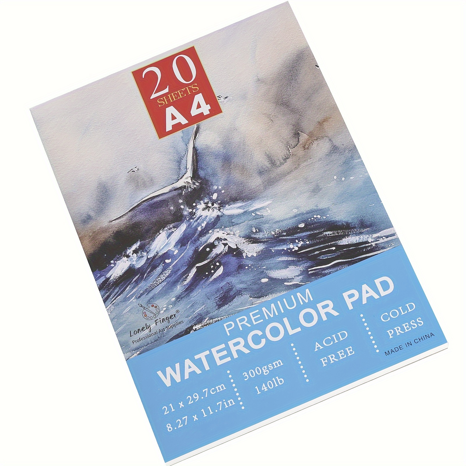 A3/A4/A5 Watercolor Paper Pad, 20 Sheets, 300gsm