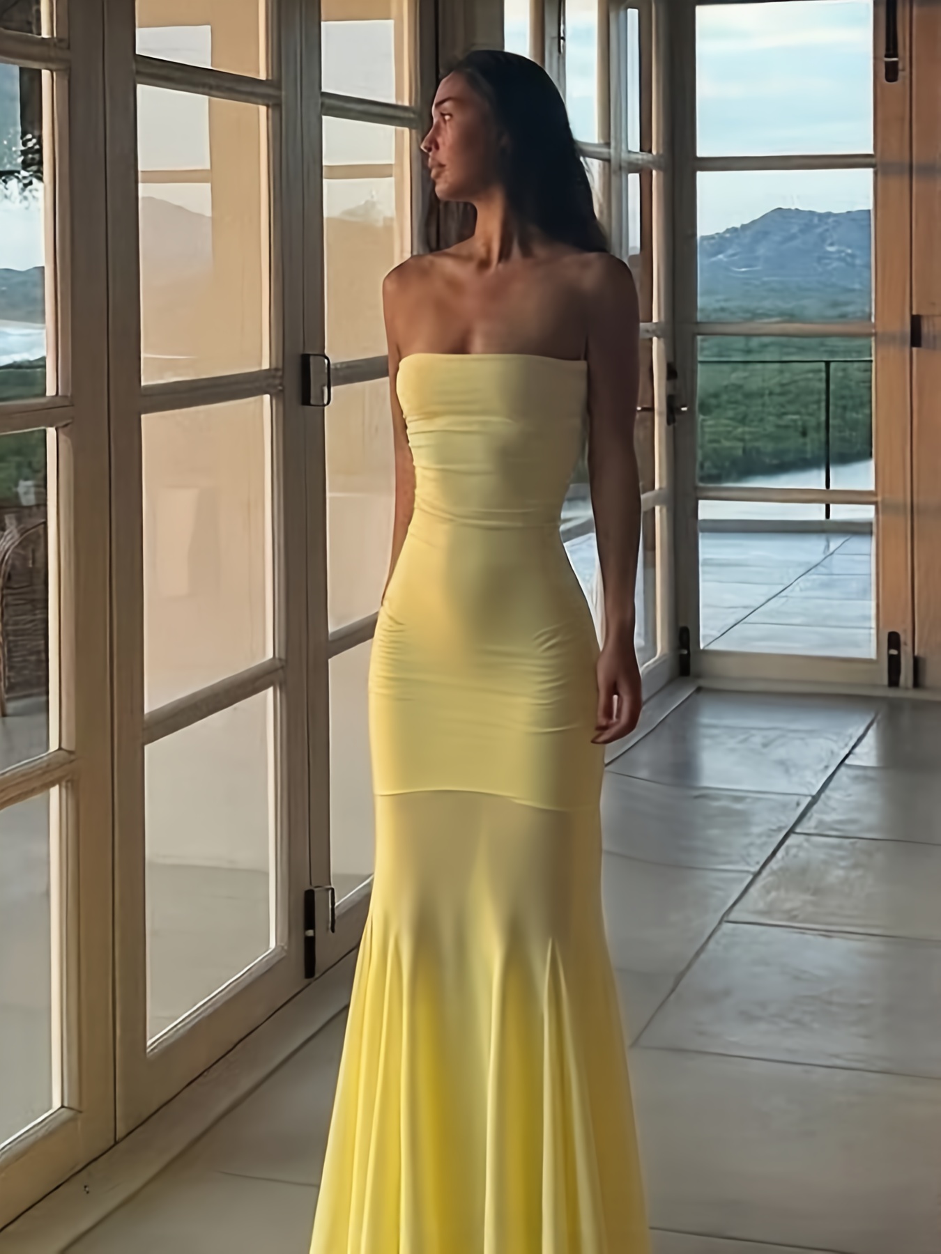 european american womens strapless mesh bodycon dress - Temu Mauritius