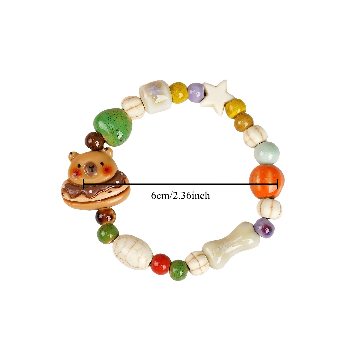 Chinese Style Ceramic Beaded Bracelet, Vintage Design