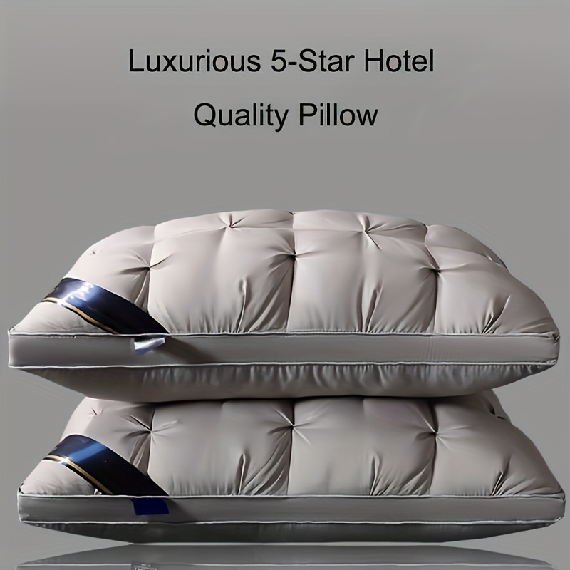 High-quality Pillow from a Luxury 5-star Hotel, Designed for Deep Sleep. Features a Durable High-pillow Core Suitable for All Seasons, with a Hypoallergenic Polyester Pillowcase That Is Machine Washable. Ideal for Bedrooms, RVs, and Other Spaces
