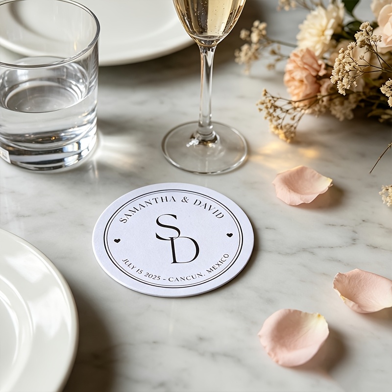 Customized Letter Coasters for Weddings and Events
