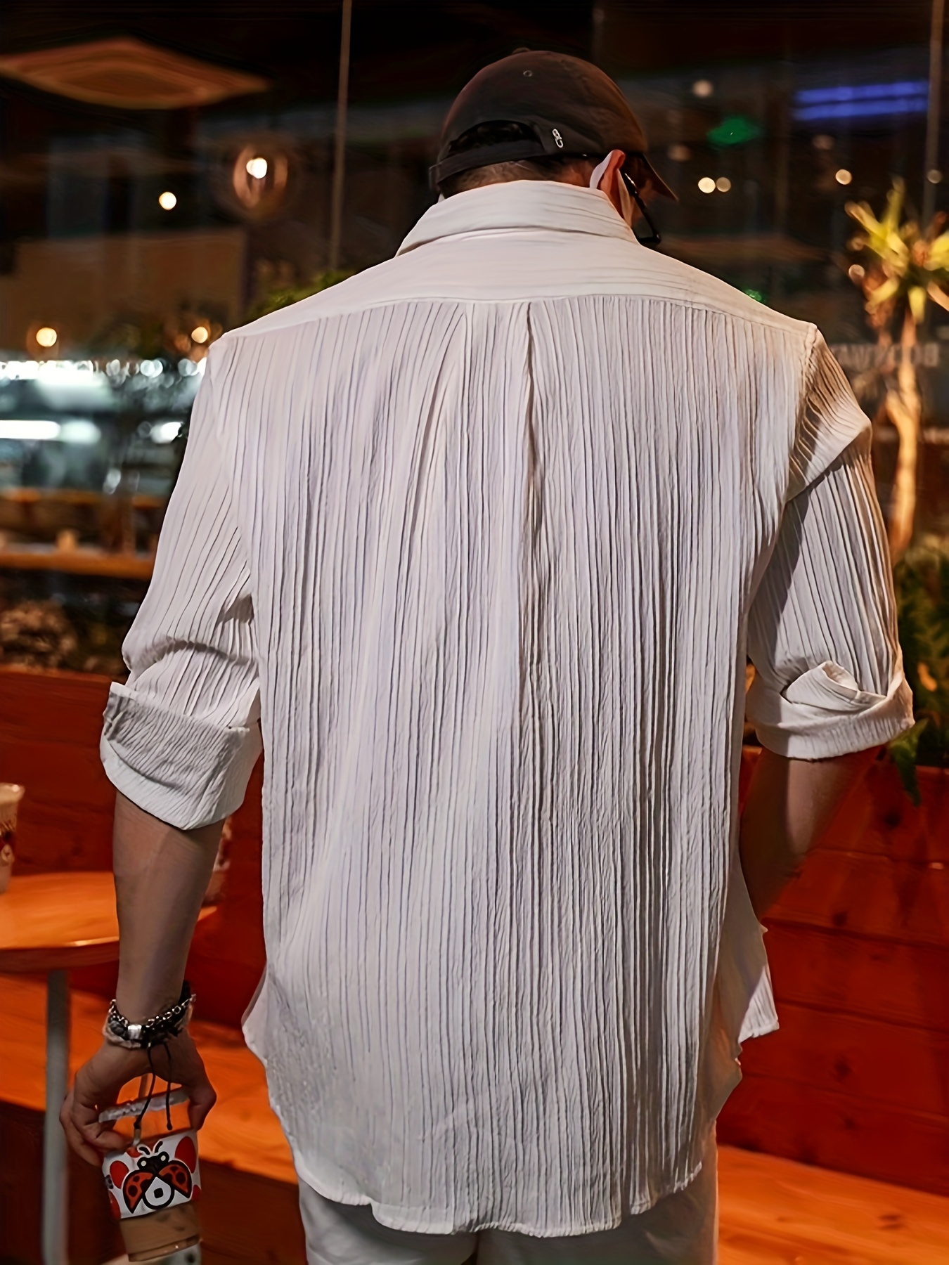 Camisa holgada hombre best sale