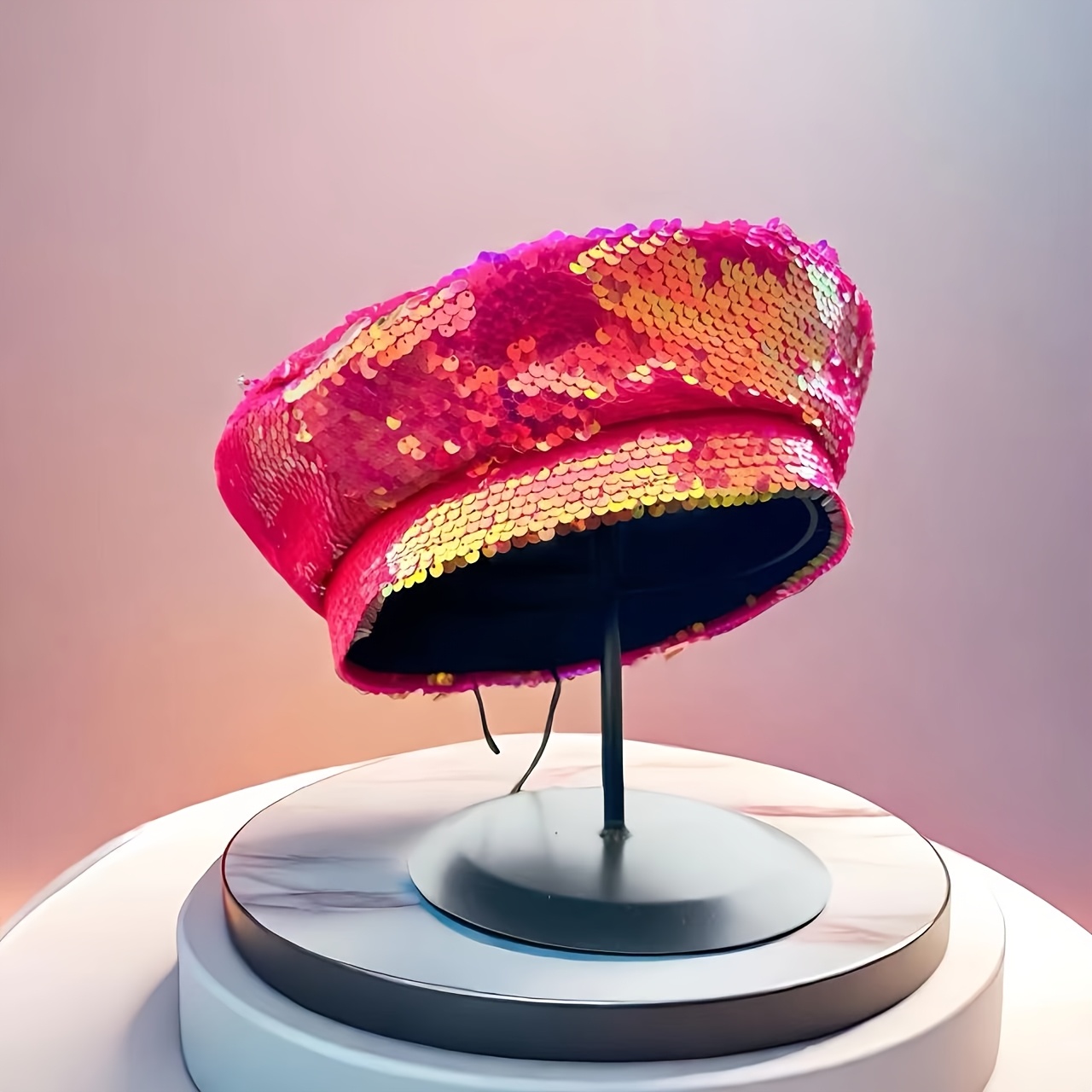 womens french beret hat sequin sparkle - Temu United Arab  display picture 1