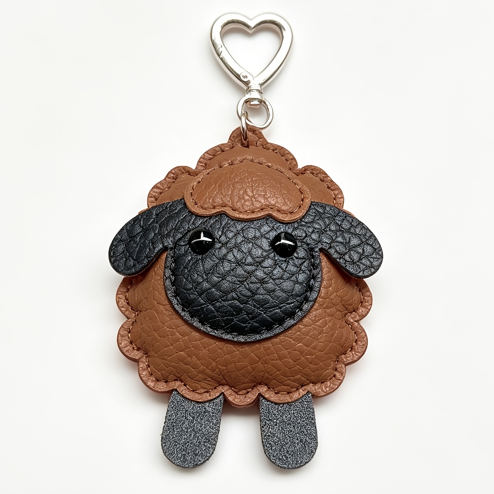 TEMU 1pc Lamb Pendant Keychain, Cute Car Key Accessory, Women' Decoration, Couple's Gift, Small Car Interior Hanging Ornament