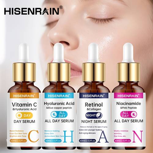 juego de 4 sueros de con + retinol + ácido hialurónico + niacinamida, con colágeno y aloe . , , hidrata , el beige . sin aceite, para todo tipo de piel, unisex para hombres y mujeres.