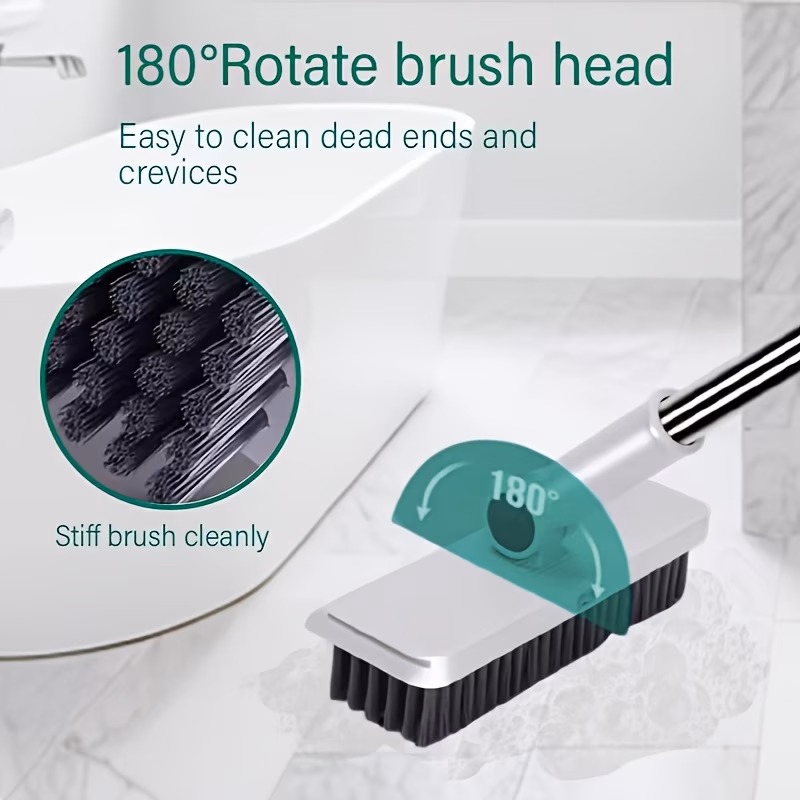 2 in 1 broom with dustpan combo set non stick hair cleaning for hard floors long handle sweeping for living room bedroom bathroom outdoor use durable rotatable foldable cleaning flexible design fast dust removal Product details 1