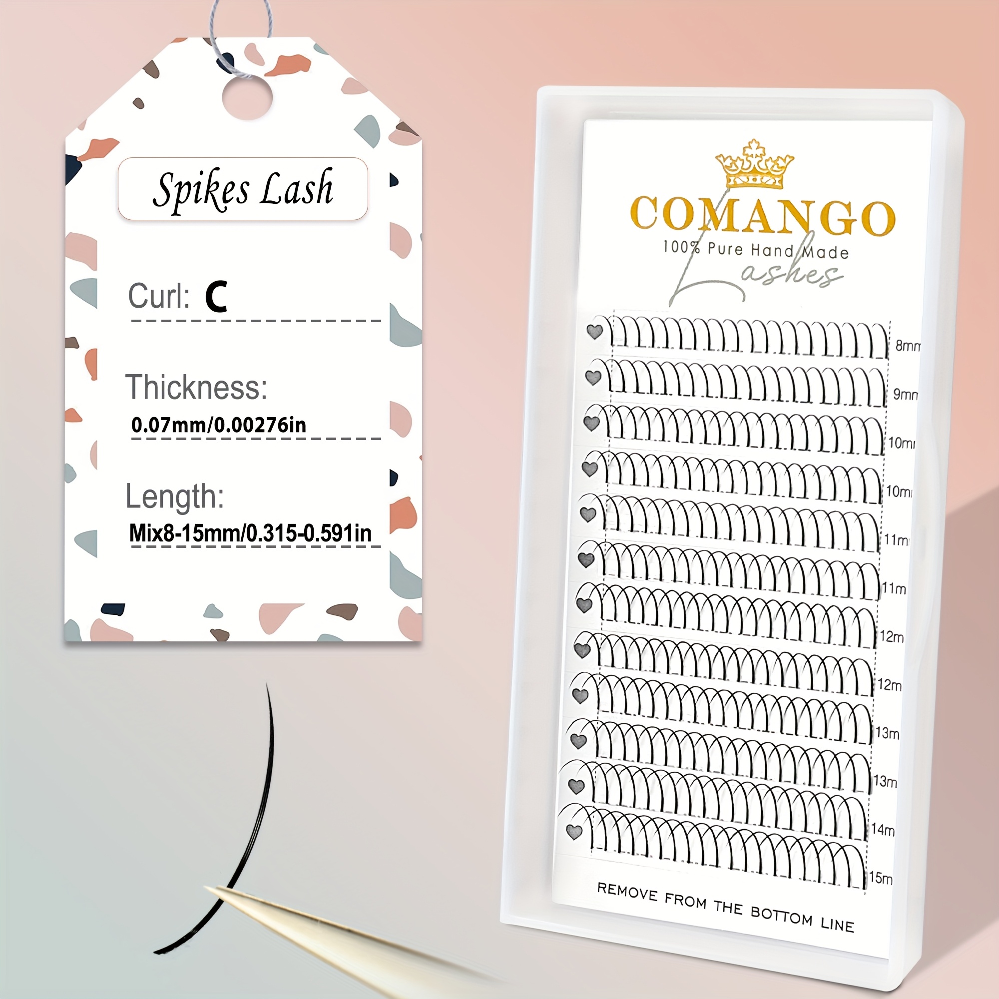 12rows Spike Eyelashes Extension 8-15/16-18mix Shape False Eyelashes Extension Natural Self Grafting 0.07 Cd