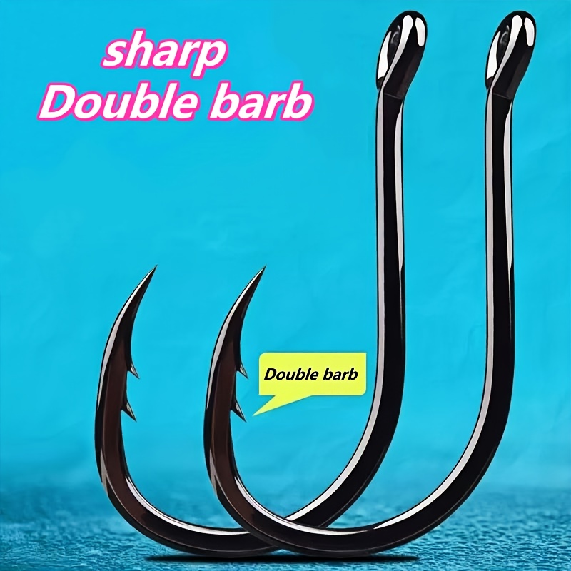*-quality Double Barbed Fish Hooks, Made of High-carbon Steel. * Barbs *  Tip Significantly Reduce * of Fish Escaping. Sharp, Durable, and Effective  for * Fishing Techniques. A Great * Enthusiasts