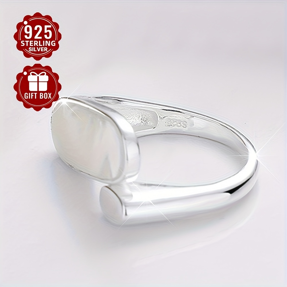 Women's Ring S925 Pure Silvery Hip hop Silvery Shell Texture Ring