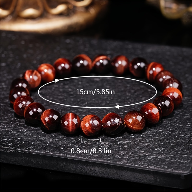 Mens red tiger eye on sale bracelet