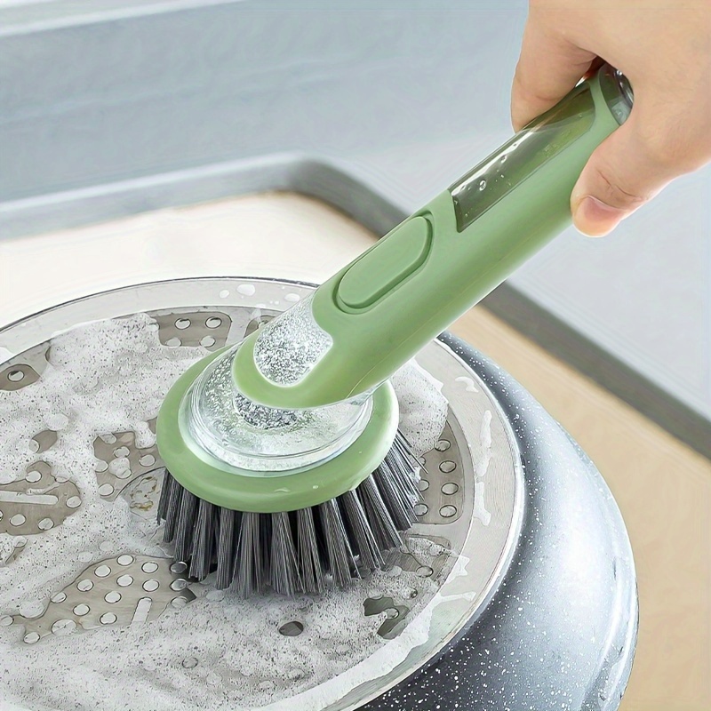 ergonomic dishwashing brush with soap dispenser extended handle replaceable head for of pots pans sinks essential kitchen tool Product details 3