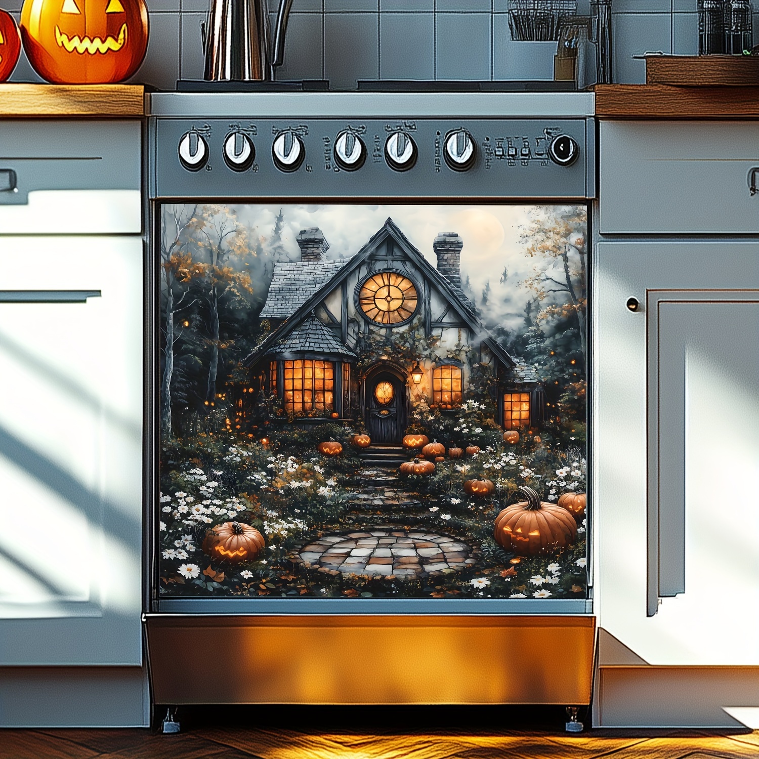 

-themed Magnetic Dishwasher & Refrigerator Decal - -on, Vinyl Cover Sticker For Kitchen Decor, 23.03x25.