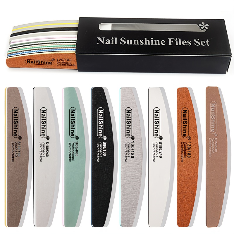 8pcs/box Nail File Set Professional Nail Care Manicure Tools Multi Grit Sanding Polishing Files Sponge Buffer Slim Kit Nails Accessories