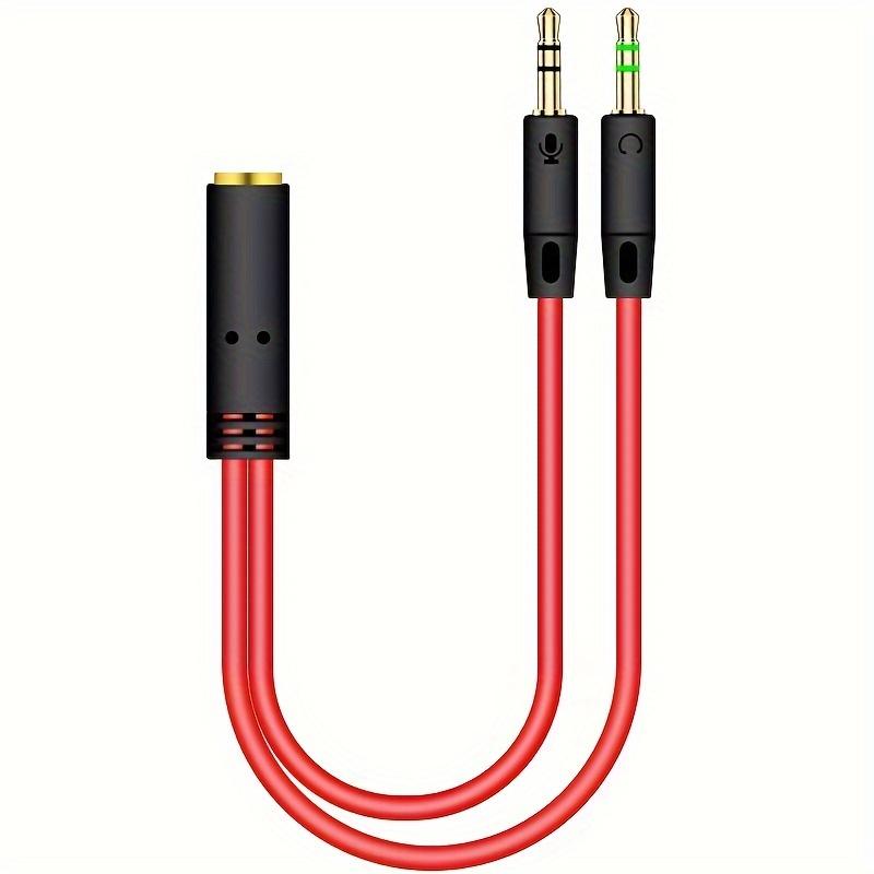 1pc divisor y 2-en-1 cable de audio estéreo aux 3.5mm, adaptador   a hembra para mp3, mp4, auriculares, computadoras - no requiere energía, sin batería detalles 5