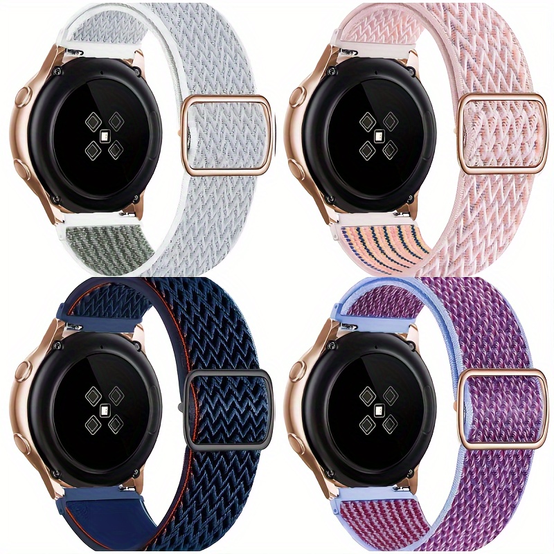 TEMU 4pcs 20mm Colorful Nylon Watch Band Strap For Galaxy Watch 5 40mm/44mm Pro 45mm