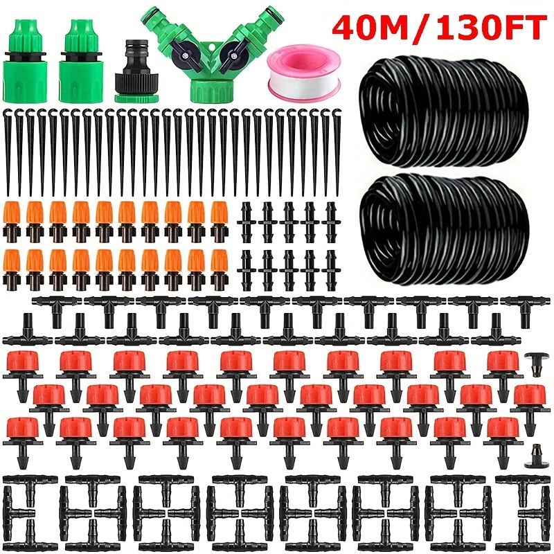 

149pcs, 40m/130ft Diy Irrigation /4" Hose Watering Kit Dripper , Plants Switch, Watering Sprinkler Nozzle, Watering