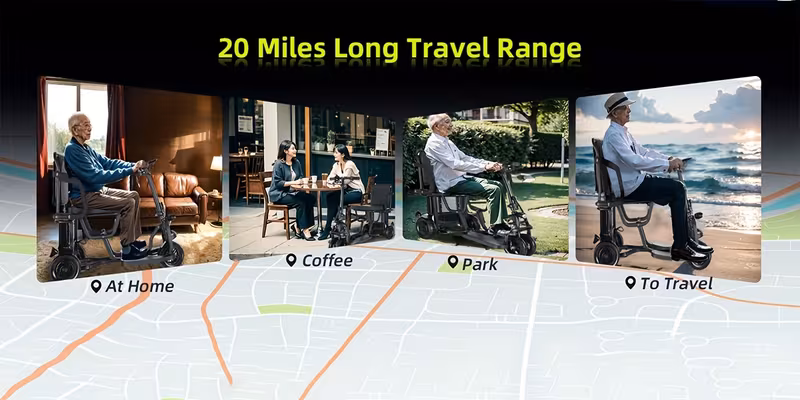 mobility scooters for seniors dual front wheels cruise control airline approved 20 miles electric scooter 3 gear speed ultra lightweight folding scooter Product details 6