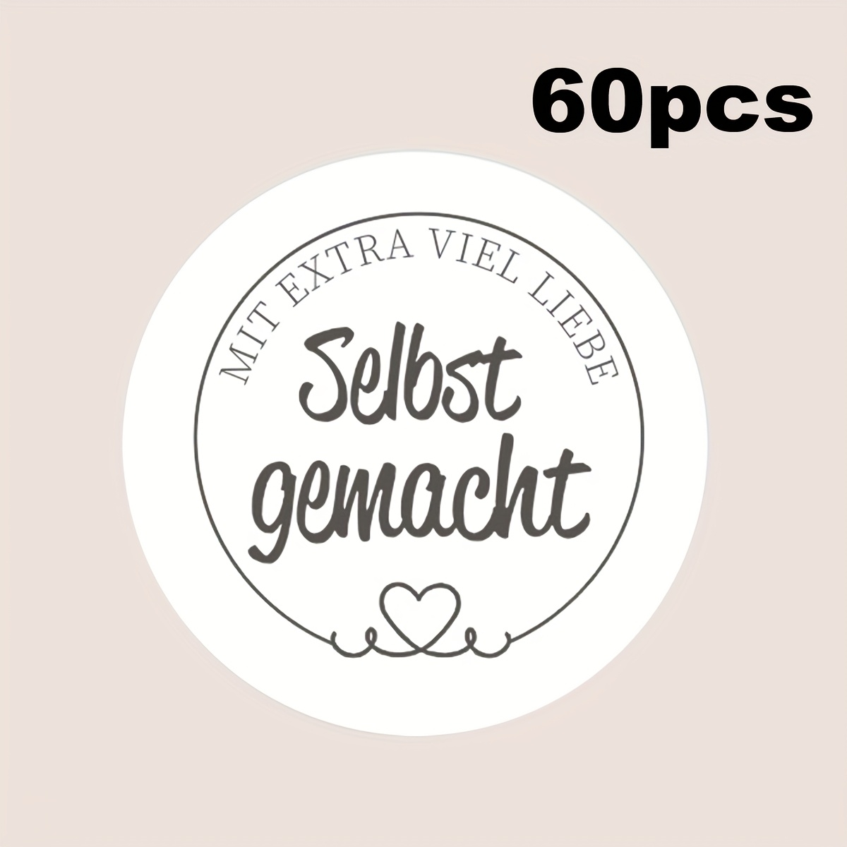 Image of 60pcs Extra Love Stickers, Round Jam Label Stickers, Suitable For Jam Jars, Homemade, , Pesto, , Pickles, Vegetable, Spice Mixes, Etc. 1.57inch