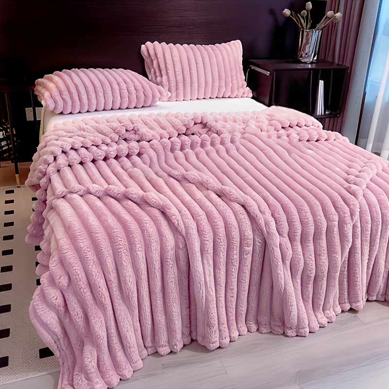a double layered thickened cold proof warm and comfortable vintage style faux rabbit fur luxurious throw blanket a multi purpose cover blanket bed blanket sofa blanket and camping blanket suitable for the office sofa bed outdoor camping