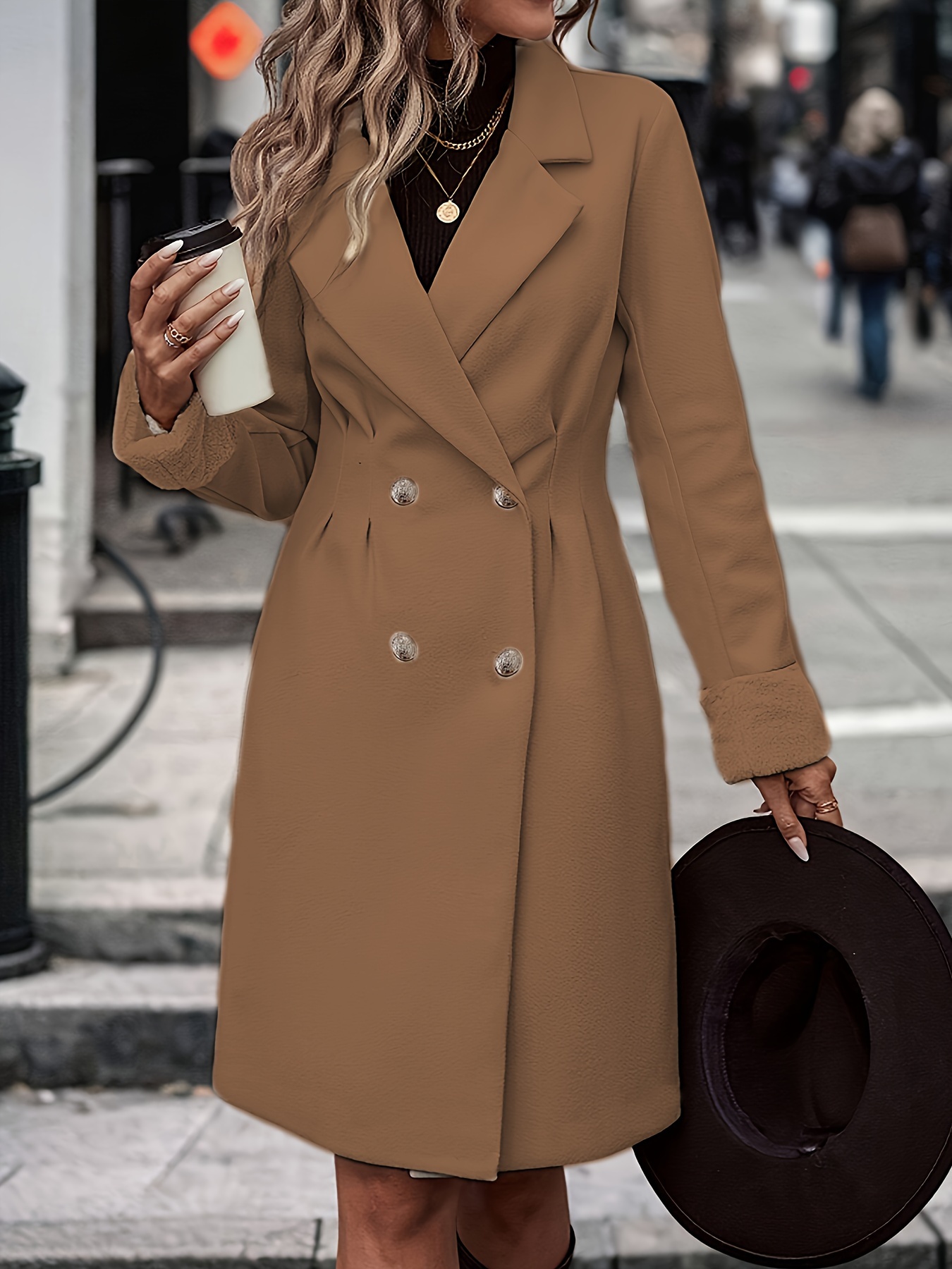 double-breasted long sleeve jacket d6258 - Temu Canada