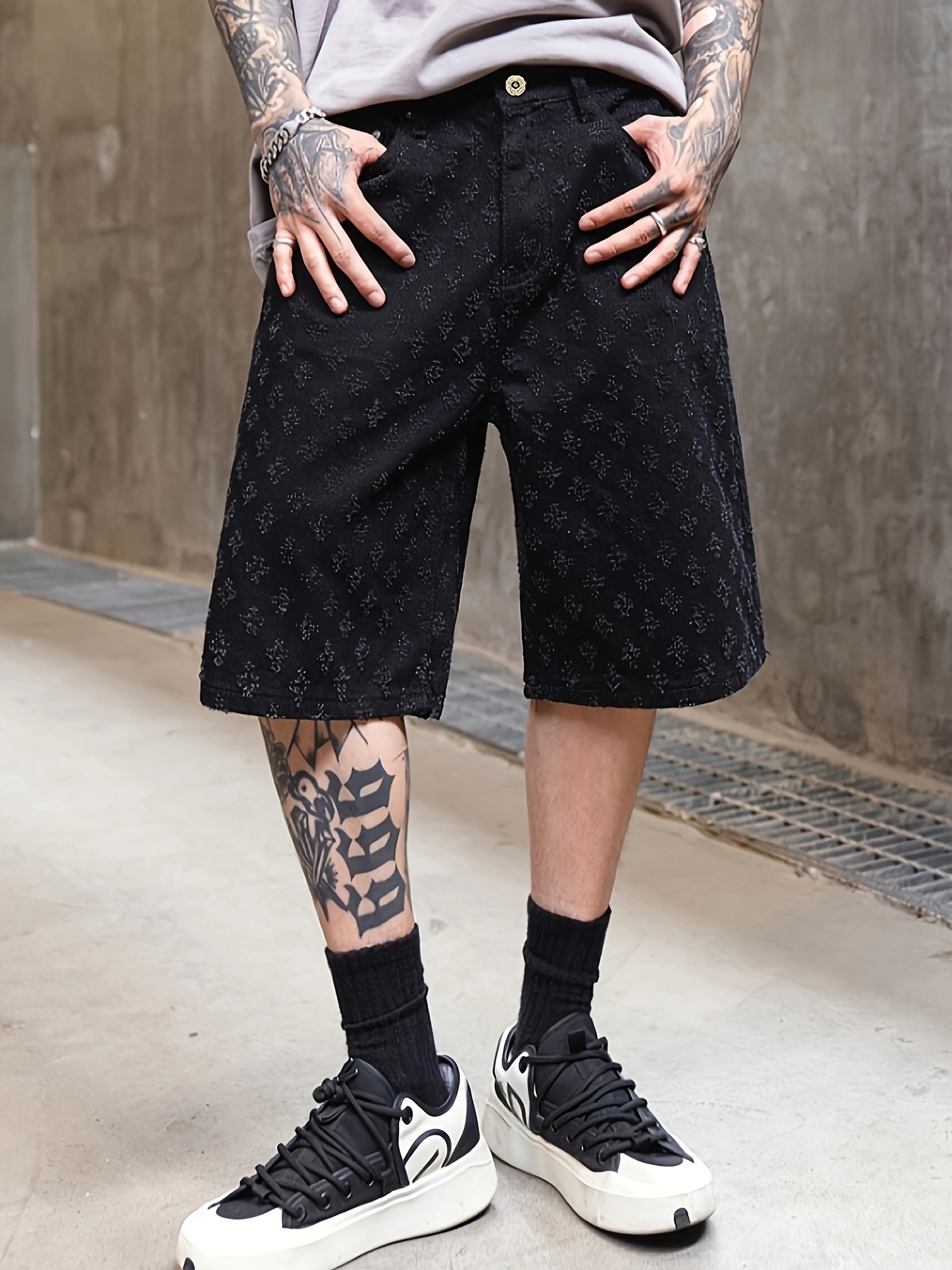 mens streetwear denim shorts classic non stretch Temu South Africa