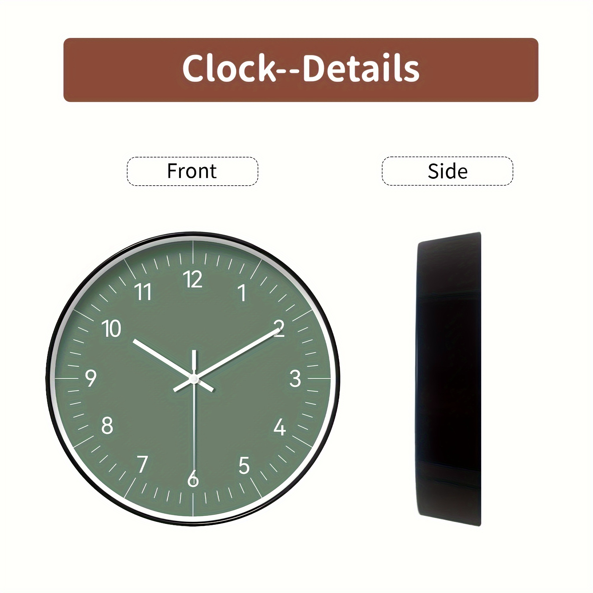 Modern Minimalist Clock Silent Non Ticking 16 Round Plastic Clock For