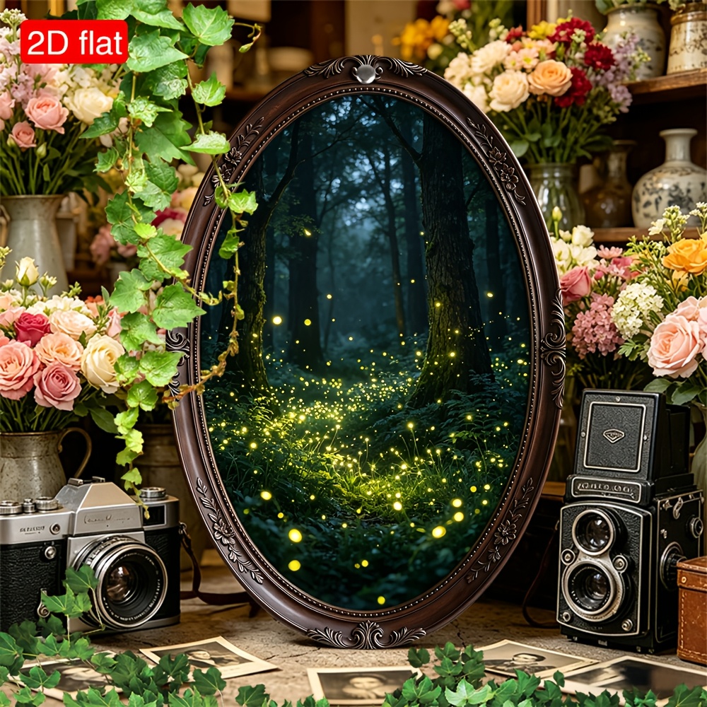 TEMU Cadre photo plat 2D, Forêt des , de vacillante, Panneau de décoration murale d'art en bois, Panneau de décoration cadeau de pendaison de