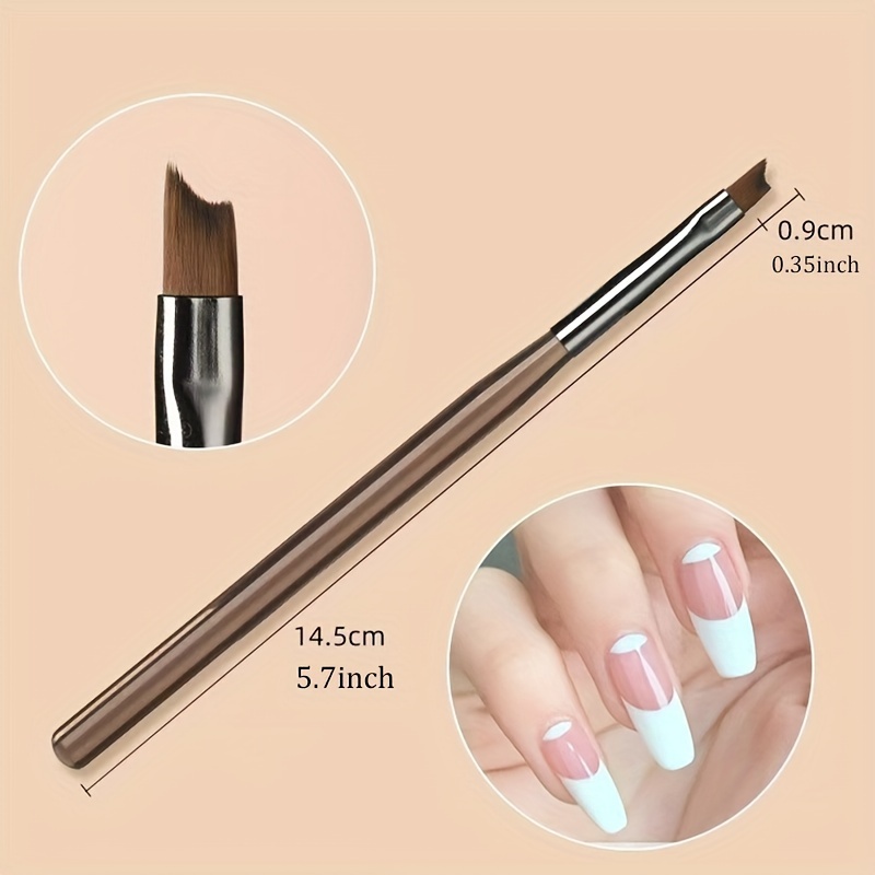 

Professional French Crescent Nail Brush - Ideal For Uv Gel And Acrylic Painting, Perfect For Salon-quality Nail Art Designs