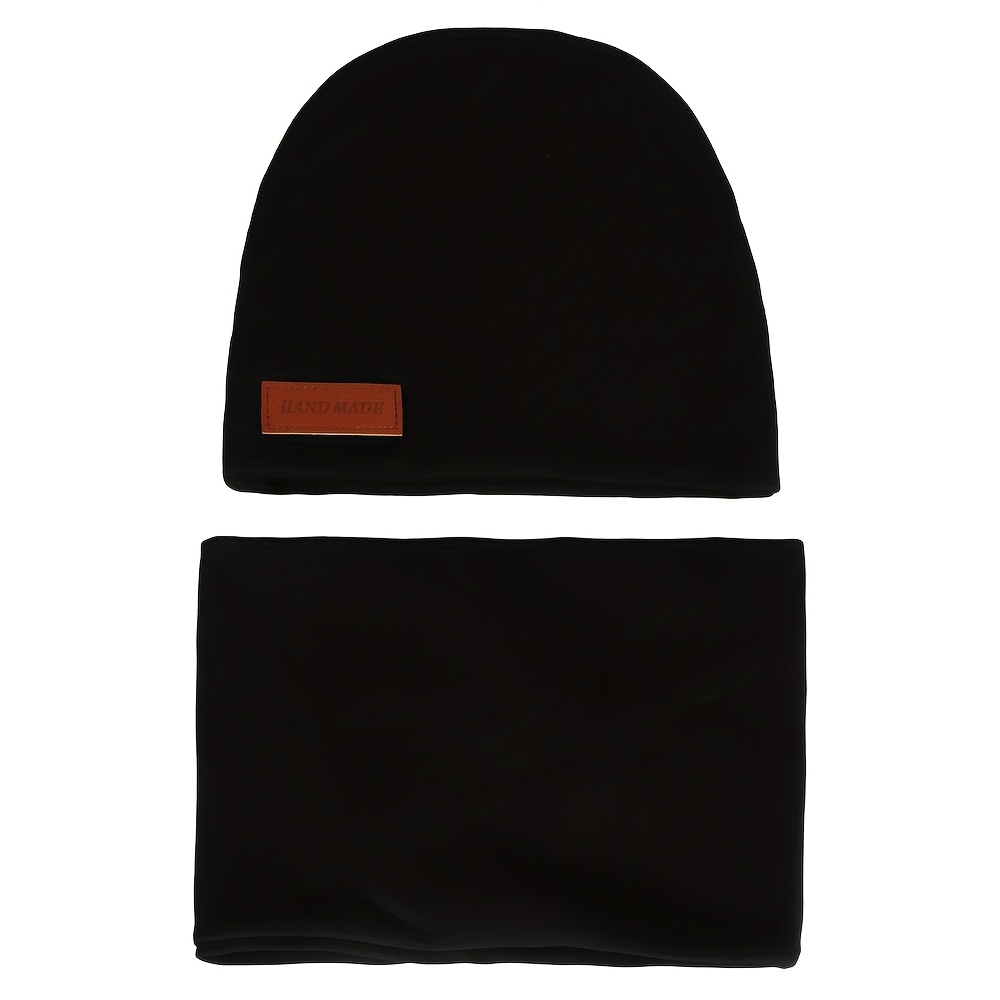 2pcs New Autumn Winter Boys' Fashion Warm Hat And Scarf Set Soft Comfortable Convenient Warm Hat Scarf Set
