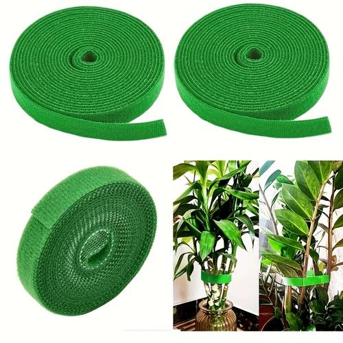 3 meters 3 rolls of reusable plant ties green flexible support straps suitable for vines flowers and garden plants ideal for home and outdoor use by gardening enthusiasts