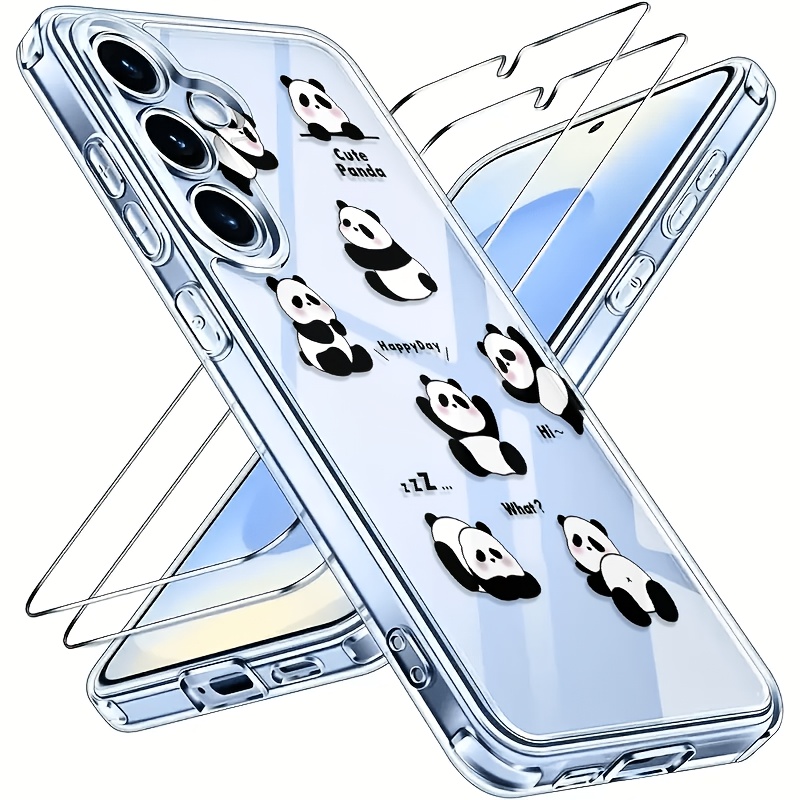 TEMU A Minimalist Pattern Transparent Protective Case   2 High-definition Full-screen Films, A 3pcs Protective Set, Compatible With S21 S22 S23 S24