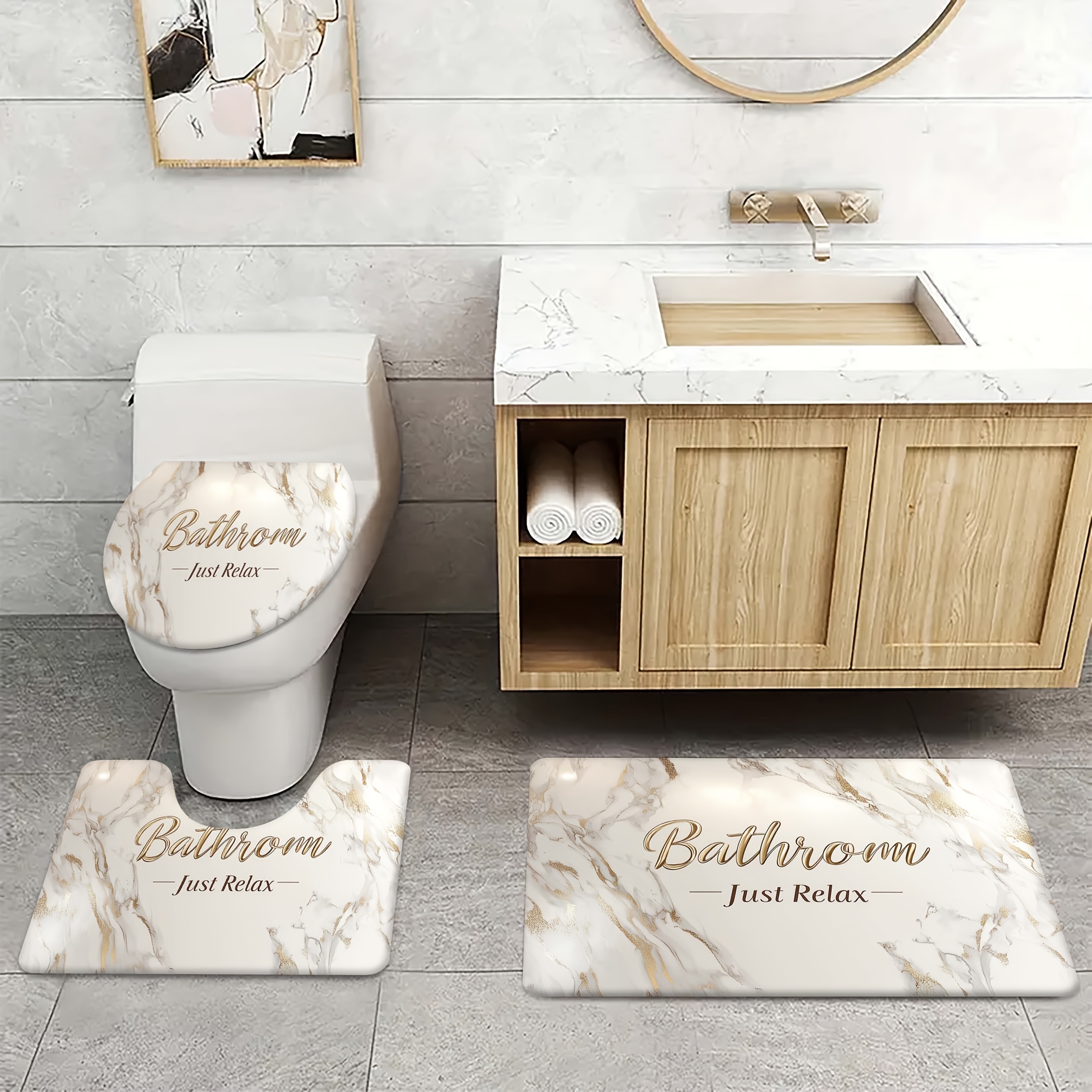 Bathroom Mat Set, Rug, Bathroom Mat Rugs, Flannel Mat, Shower Room Mat