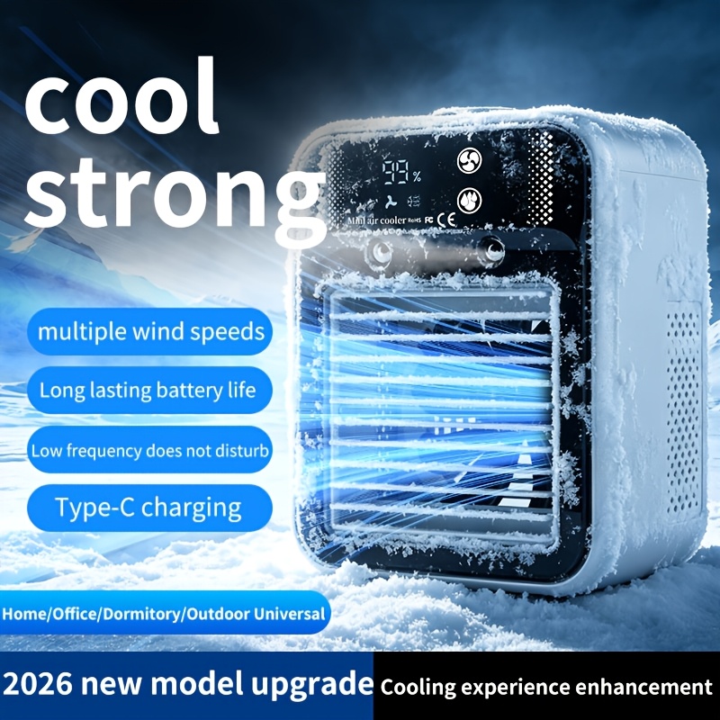 Le nouveau modèle 2026 de ventilateur intelligent refroidi à l'eau pour le refroidissement, refroidissement Ice Plus, ventilateur d'humidification portable à pulvérisation de bureau, petit ventilateur