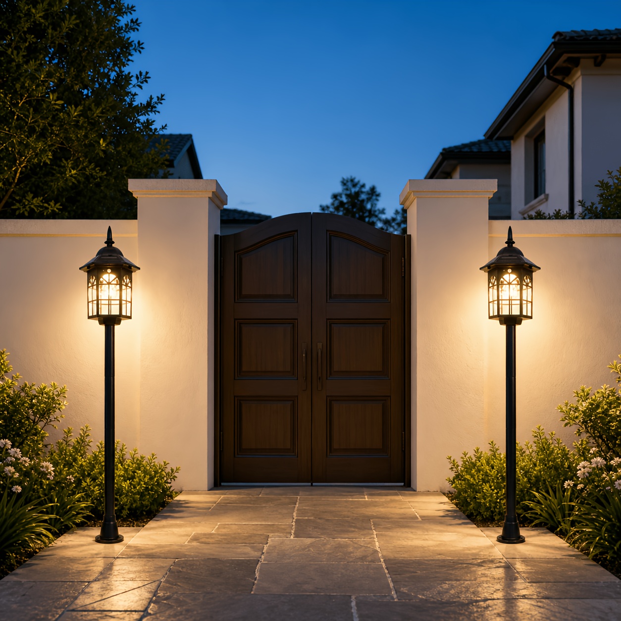 2PACK Retro Solar Column Lamp, Outdoor Courtyard Floor Lighting... product image 8