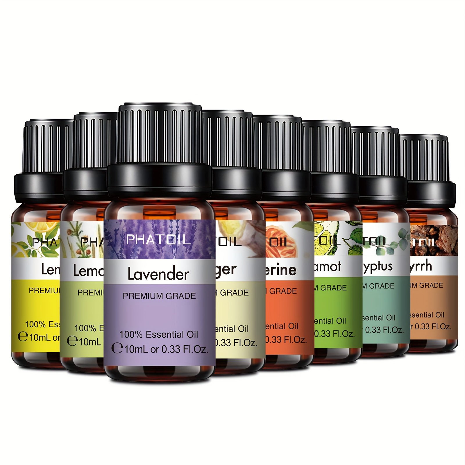 

Essential Oil Series, Therapeutic Grade, 10ml Each, Essential Oil For Diffuser, Hair Care, Skin Care - Lavender, Tea Tree, Eucalyptus, Lemon & More