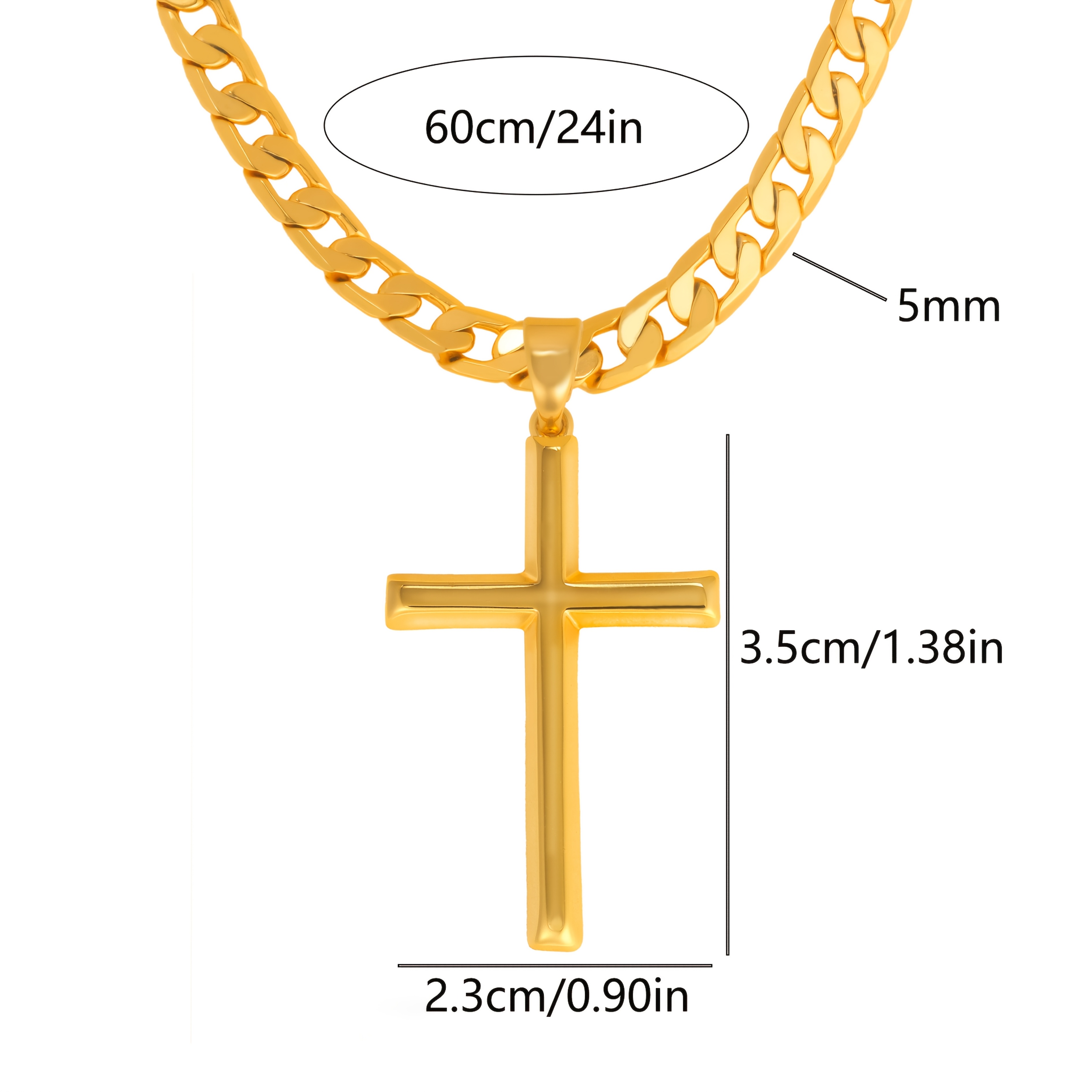 Image of 925 Silver Trendy Cross, Perfect For Birthdays, Everyday Use, Gift For Men, , Valentine's Present For Him, Authentic Chain, Ideal For Outfit Coordination, Includes Elegant Gift Box