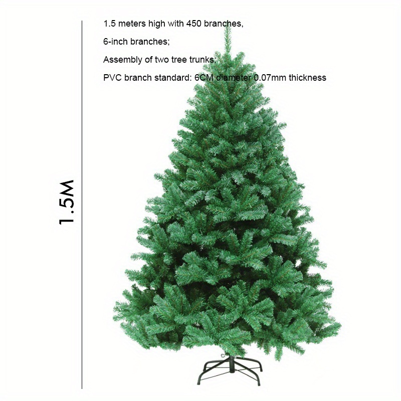 TEMU 1.2m/1.5m/ Christmas Tree 240/450/800 Branches Artificial Xmas Tree, Diy Christmas Tree Decoration, Perfect For Holiday Party Gift Home Decor,