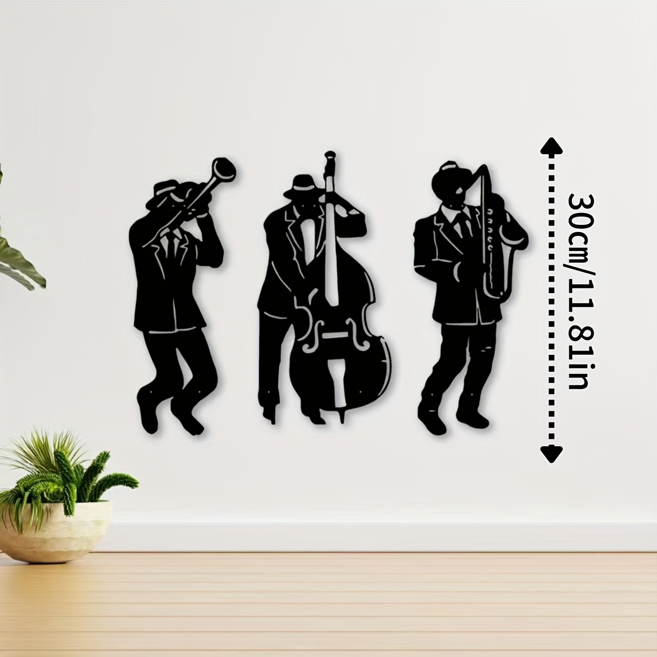 TEMU 3pcs Jazz Metal Wall Hanging, Musician Metal Wall Decor, Unique Gift For Jazz Lovers, Retro Wall Hanging Art Unique Gift For Lovers, Gift For