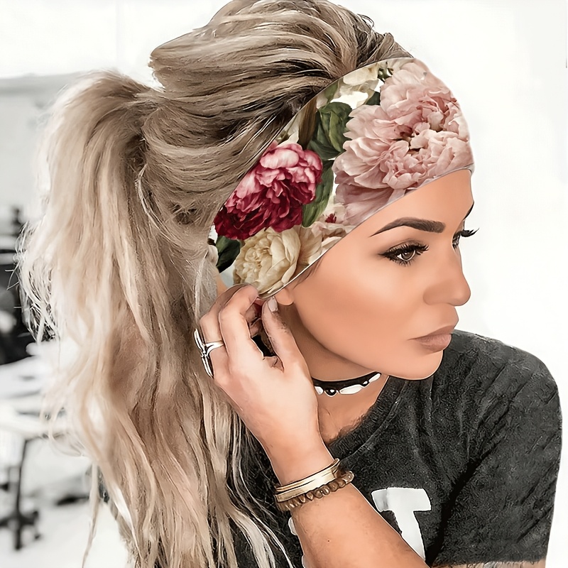 TEMU A 2d Flat Design Featuring And Burgundy Roses, Suitable For Yoga, Gym, Running, Cycling, Travel, Picnics, And Hiking. It Includes A Wide, With