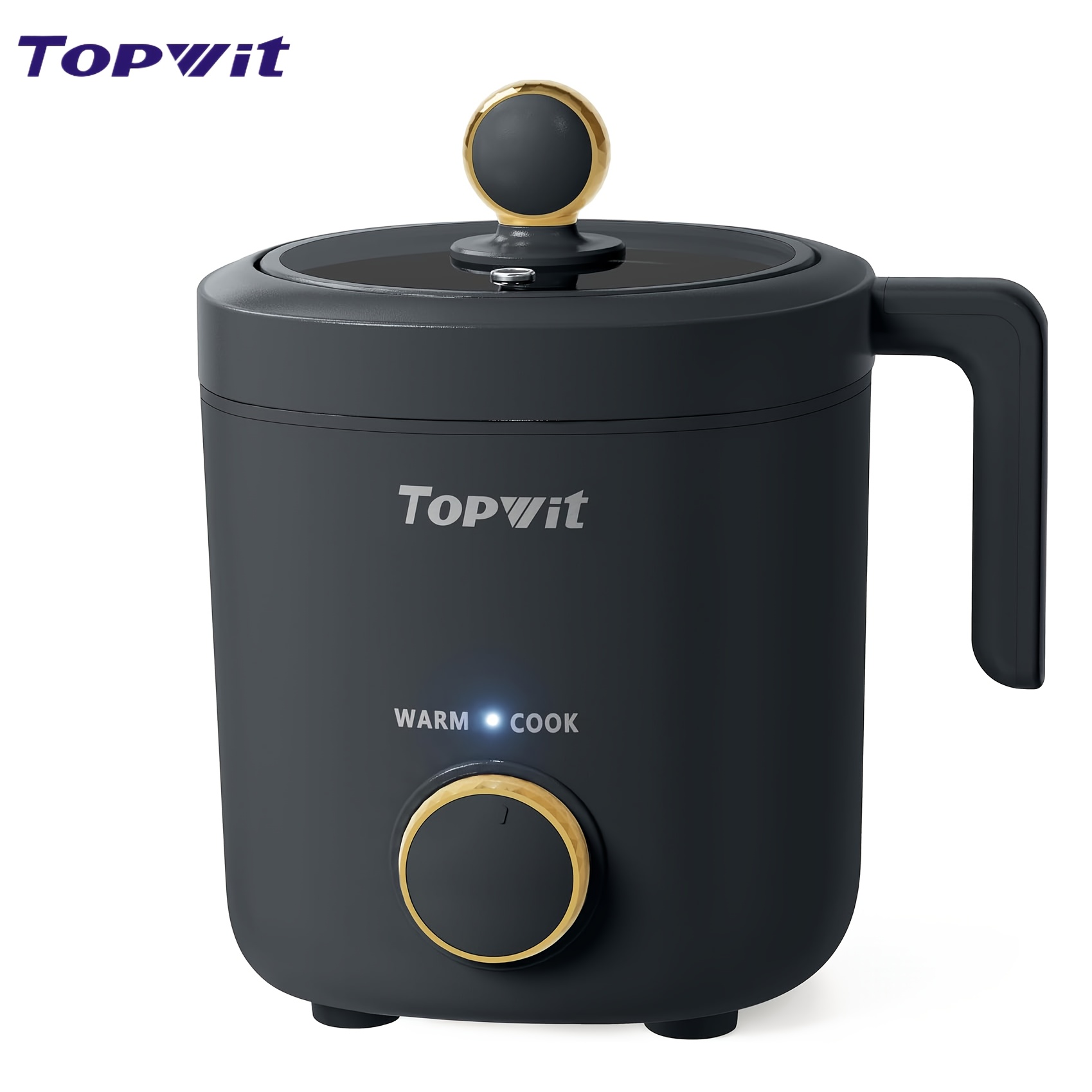 TEMU Topwit Rice Cooker Small, 2-cups , 1.2l Mini Rice Cooker With Coating, Bpa Free, Portable Rice Maker With & Function, Grey